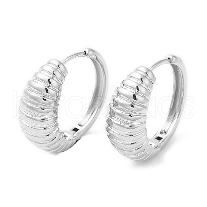 Rack Plating Brass Croissant Hoop Earrings for Women EJEW-D059-31P-1