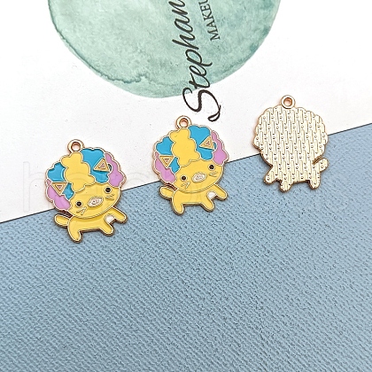 Alloy Enamel Puppy Pendants PW-WG22495-04-1