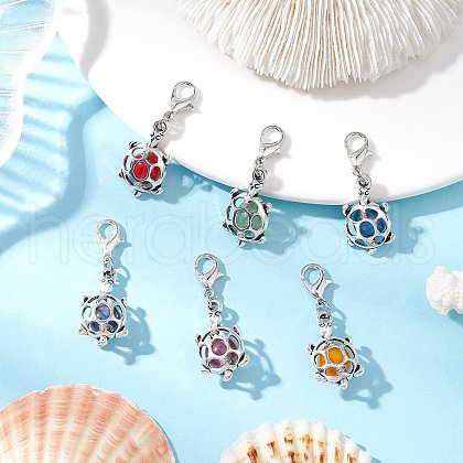 Natural Fire Crackle Agate Beads Pendant Decorations HJEW-JM03139-1