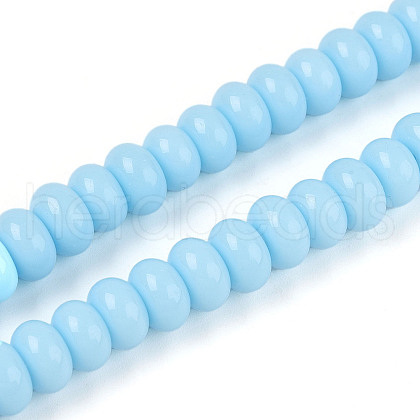Opaque Spray Painted Glass Beads GLAA-ZX008-8mm-18J-1
