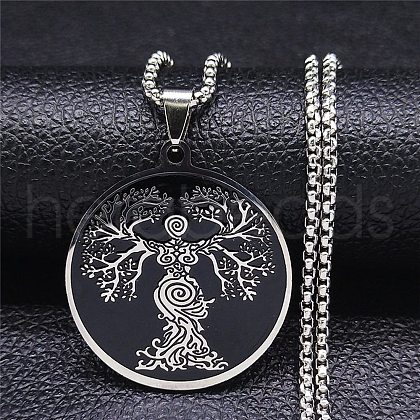 304 Stainless Steel Enamel Necklaces NJEW-Q338-04P-1