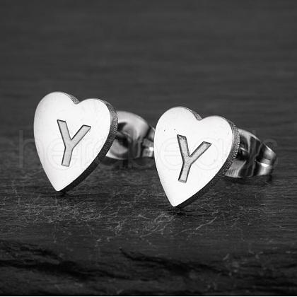 Heart 201 Stainless Steel Stud Earrings WGB8201-20-1