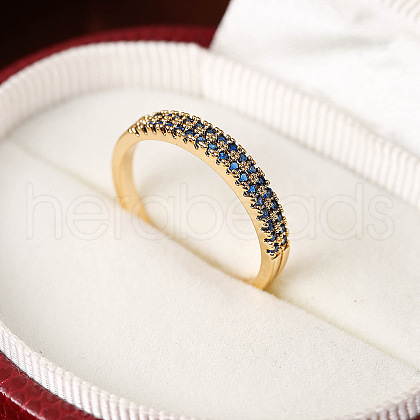 Brass Micro Pave Cubic Zirconia Finger Rings for Women FS-WG59B22-05-1