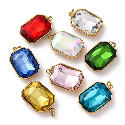 316 Stainless Steel Faceted Glass Pendants STAS-K258-48G-1