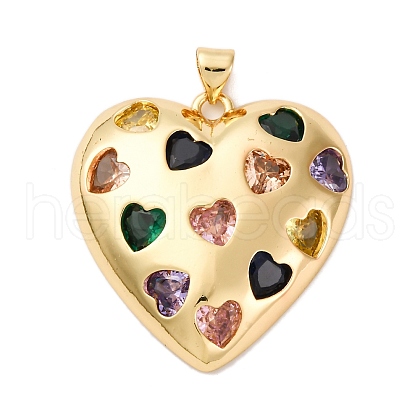 Brass Micro Pave Cubic Zirconia Pendants KK-U076-16G-02-1