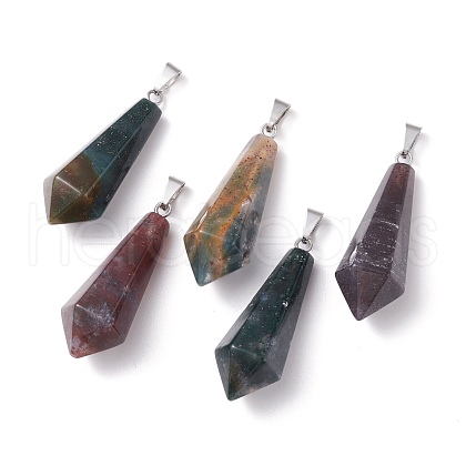 Natural Indian Agate Pointed Pendants G-I314-02P-19-1