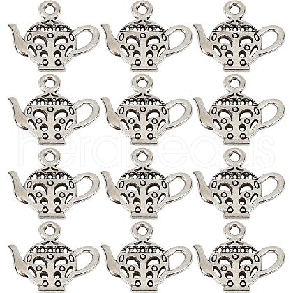 SUNNYCLUE 80Pcs Teapot Tibetan Style Zinc Alloy Charms FIND-SC0004-82-1