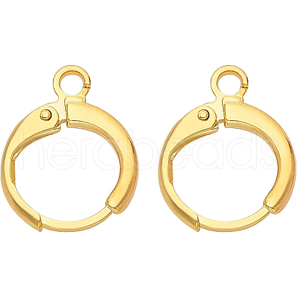 Brass Huggie Hoop Earring Findings KK-BC0005-28G-1