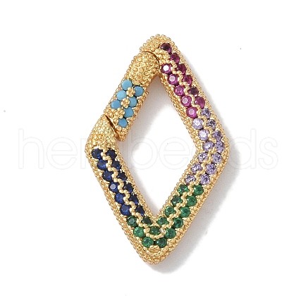 Rack Plating Brass Micro Pave Cubic Zirconia Twister Clasps KK-NH0002-06G-02-1