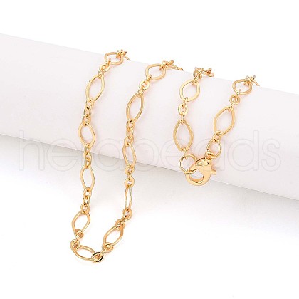 Brass Cable Chains Necklace Making MAK-S072-16A-G-1
