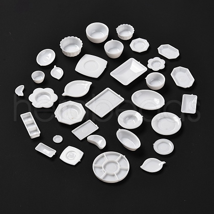 33Pcs DIY Plastic Miniature Tableware Plate Dishes Set AJEW-K030-03-1