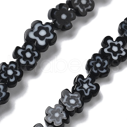 Handmade Millefiori Lampwork Beads Strands LAMP-F035-09H-1