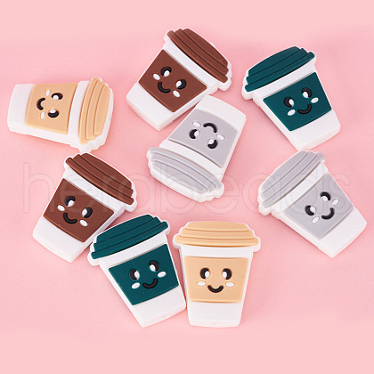 12Pcs 6 Styles Cartoon Smiling Face Water Cup Silicone Beads JX667A-1