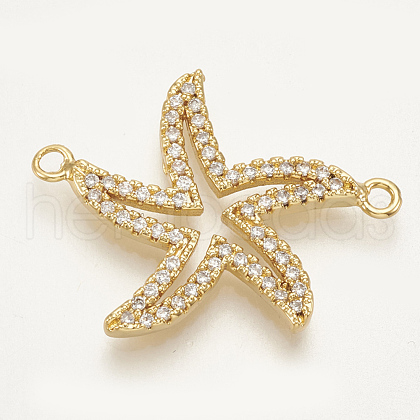 Brass Micro Pave Cubic Zirconia Links ZIRC-S061-13G-1