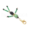 Skull Synthetic Turquoise & Glass Seed Bead Pendants Decorations HJEW-MZ00277-5