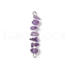 16Pcs 16 Styles Natural Mixed Stone Chip and Glass Seed Beaded Connector Charms PALLOY-JF03328-02-3