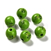 St. Patrick's Day Series Printed Schima Wood European Beads WOOD-V002-01K-1