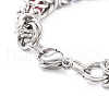 304 Stainless Steel Byzantine Chain Bracelet for Girl Women BJEW-Z011-17P-4