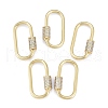Brass Micro Pave Clear Cubic Zirconia Screw Carabiner Lock Charms ZIRC-E164-10G-1