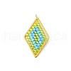 Glass Seed Beaded Rhombus Pendants PALLOY-MZ00528-02-1