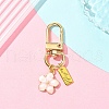 Alloy Enamel Flower Pendant Decorations HJEW-YW00002-7