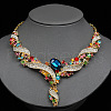 Twist Zinc Alloy Rhinestone & Glass Pendant Necklaces & Stud Dangle Earrings Sets FS-WGA0BF7-02-2