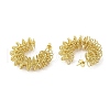 PVD Vacuum Plating 201 Stainless Steel C-shape Stud Earrings with 304 Stainless Steel Pins EJEW-A098-06G-2
