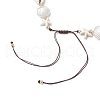 Summer Synthetic Turquoise Starfish & Natural Cowrie Shell & White Imitation Pearl Adjustable Beaded Necklaces NJEW-JN05270-01-5