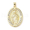 Brass Micro Pave Cubic Zirconia Pendants KK-Q068-33B-G-1