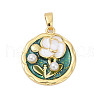 Brass Enamel Pendants KK-U068-13E-03G-1