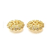Flower Brass Clear Cubic Zirconia Bead Caps KK-V008-04G-2