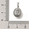 Brass Micro Pave Cubic Zirconia and Glass Pendants KK-K388-33P-3