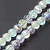 Electroplate Transparent Glass Beads Strands EGLA-K015-13G-2