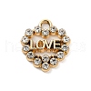 UV Plating Alloy Rhinestone Pendants PALLOY-D026-16G-1