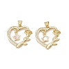 Brass Micro Pave Clear Cubic Zirconia Pendants KK-N254-199G-1