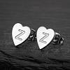 Heart 201 Stainless Steel Stud Earrings WGB8201-21-1