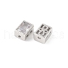 Rectangle Brass Glass Beads KK-Z101-01P-2
