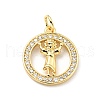 Brass Micro Pave Clear Cubic Zirconia Pendants KK-G416-06G-2