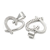 Brass Micro Pave Clear Cubic Zirconia Pendants ZIRC-P113-07H-P-2