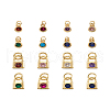 56Pcs 14 Style Brass Micro Pave Cubic Zirconia Charms ZIRC-PJ0001-04-18