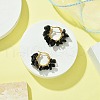 Natural Obsidian Chips Braided Hoop Earrings EJEW-JE04940-08-3