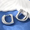 Brass D-Shaped Hoop Earrings EJEW-Q016-17P-5