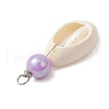 Natural Cowrie Shell & Round Acrylic Pendants PALLOY-JF03809-01-5