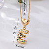 Brass Pave Colorful Cubic Zirconia Heart Initial Pendant Necklaces for Women WGF6021-08-2