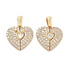 Brass Micro Pave Cubic Zirconia Unfold Pendants KK-B125-33G-1