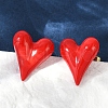 Brass Enamel Stud Earrings for Women EJEW-A126-02G-5