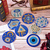 DIY Evil Eye Pattern Coaster Diamond Painting Kits DIY-TAC0016-54-18