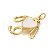 Rack Plating Brass Pave Natural Shell Pendants ZIRC-F142-05G-2
