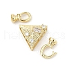 Brass Micro Pave Clear Cubic Zirconia Fold Over Clasps KK-U059-19G-2