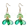 304 Stainless Steel Glass Dangle Earrings EJEW-MZ00433-3